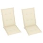 Sillas de jardín 2 uds con cojines crema madera maciza de teca de , Sillas de jardín - Ref: Foro24-3062378, Precio: 284,08 €,...