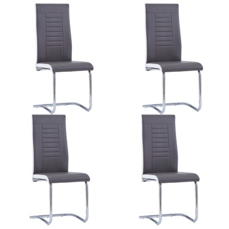 Sillas voladizas de comedor 4 unidades cuero sintético gris de , Sillas de comedor - Ref: Foro24-281726, Precio: 271,46 €, De...