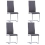 Sillas voladizas de comedor 4 unidades cuero sintético gris de , Sillas de comedor - Ref: Foro24-281726, Precio: 271,46 €, De...