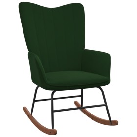 Silla mecedora de terciopelo verde oscuro de , Mecedoras - Ref: Foro24-327745, Precio: 111,63 €, Descuento: %