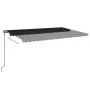 Toldo retráctil manual con luz LED gris antracita 500x350 cm de , Toldos - Ref: Foro24-3069224, Precio: 511,41 €, Descuento: %