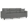 Sofá de 3 plazas con cojines tela microfibra gris oscuro 180 cm de , Sofás - Ref: Foro24-3200979, Precio: 330,55 €, Descuento: %