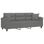 Sofá de 3 plazas con cojines tela microfibra gris oscuro 180 cm de , Sofás - Ref: Foro24-3200979, Precio: 330,55 €, Descuento: %