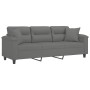 Sofá de 3 plazas con cojines tela microfibra gris oscuro 180 cm de , Sofás - Ref: Foro24-3200979, Precio: 339,22 €, Descuento: %