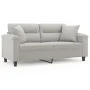 Sofá de 2 plazas con cojines tela microfibra gris claro 140 cm de , Sofás - Ref: Foro24-3200972, Precio: 215,13 €, Descuento: %