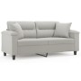 Sofá de 2 plazas con cojines tela microfibra gris claro 140 cm de , Sofás - Ref: Foro24-3200972, Precio: 269,87 €, Descuento: %