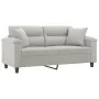 2-seater sofa with light gray microfiber fabric cushions 140 cm by , Sofas - Ref: Foro24-3200972, Price: 215,13 €, Discount: %
