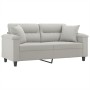 Sofá de 2 plazas con cojines tela microfibra gris claro 140 cm de , Sofás - Ref: Foro24-3200972, Precio: 269,87 €, Descuento: %