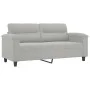 Sofá de 2 plazas con cojines tela microfibra gris claro 140 cm de , Sofás - Ref: Foro24-3200972, Precio: 215,13 €, Descuento: %