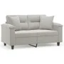 Sofá de 2 plazas con cojines tela microfibra gris claro 120 cm de , Sofás - Ref: Foro24-3200966, Precio: 275,70 €, Descuento: %