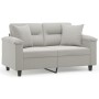 Sofá de 2 plazas con cojines tela microfibra gris claro 120 cm de , Sofás - Ref: Foro24-3200966, Precio: 280,61 €, Descuento: %