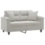 Sofá de 2 plazas con cojines tela microfibra gris claro 120 cm de , Sofás - Ref: Foro24-3200966, Precio: 275,70 €, Descuento: %