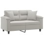 Sofá de 2 plazas con cojines tela microfibra gris claro 120 cm de , Sofás - Ref: Foro24-3200966, Precio: 280,61 €, Descuento: %
