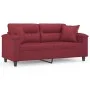 2-seater sofa with red synthetic leather cushions 140 cm by , Sofas - Ref: Foro24-3200991, Price: 257,75 €, Discount: %