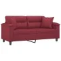 2-seater sofa with red synthetic leather cushions 140 cm by , Sofas - Ref: Foro24-3200991, Price: 257,75 €, Discount: %