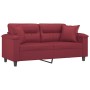 Sofá de 2 plazas con cojines cuero sintético rojo tinto 140 cm de , Sofás - Ref: Foro24-3200991, Precio: 261,97 €, Descuento: %