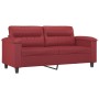 Sofá de 2 plazas con cojines cuero sintético rojo tinto 140 cm de , Sofás - Ref: Foro24-3200991, Precio: 261,97 €, Descuento: %