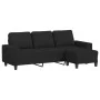 Sofá de 3 plazas con taburete de tela negro 180 cm de , Sofás - Ref: Foro24-3201155, Precio: 312,65 €, Descuento: %
