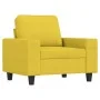 Sillón con taburete tela amarillo claro 60 cm de , Sofás - Ref: Foro24-3201148, Precio: 214,74 €, Descuento: %