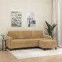 Sofá de 3 plazas con taburete de terciopelo marrón 180 cm de , Sofás - Ref: Foro24-3201181, Precio: 341,61 €, Descuento: %