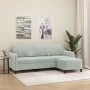 Sofá de 3 plazas con taburete de terciopelo gris claro 180 cm de , Sofás - Ref: Foro24-3201174, Precio: 307,27 €, Descuento: %