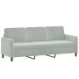 Sofá de 3 plazas con taburete de terciopelo gris claro 180 cm de , Sofás - Ref: Foro24-3201174, Precio: 307,27 €, Descuento: %