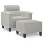 Sillón con taburete tela de microfibra gris claro 60 cm de , Sofás - Ref: Foro24-3201226, Precio: 244,43 €, Descuento: %