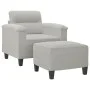 Sillón con taburete tela de microfibra gris claro 60 cm de , Sofás - Ref: Foro24-3201226, Precio: 240,23 €, Descuento: %