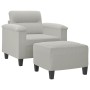 Sillón con taburete tela de microfibra gris claro 60 cm de , Sofás - Ref: Foro24-3201226, Precio: 244,43 €, Descuento: %
