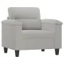 Sillón con taburete tela de microfibra gris claro 60 cm de , Sofás - Ref: Foro24-3201226, Precio: 240,23 €, Descuento: %