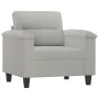 Sillón con taburete tela de microfibra gris claro 60 cm de , Sofás - Ref: Foro24-3201226, Precio: 244,43 €, Descuento: %