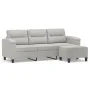 Sofá de 3 plazas y taburete tela microfibra gris claro 180 cm de , Sofás - Ref: Foro24-3201232, Precio: 371,07 €, Descuento: %