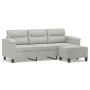Sofá de 3 plazas y taburete tela microfibra gris claro 180 cm de , Sofás - Ref: Foro24-3201232, Precio: 377,50 €, Descuento: %
