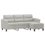Sofá de 3 plazas y taburete tela microfibra gris claro 180 cm de , Sofás - Ref: Foro24-3201232, Precio: 377,50 €, Descuento: %