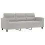 Sofá de 3 plazas y taburete tela microfibra gris claro 180 cm de , Sofás - Ref: Foro24-3201232, Precio: 371,07 €, Descuento: %