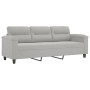 Sofá de 3 plazas y taburete tela microfibra gris claro 180 cm de , Sofás - Ref: Foro24-3201232, Precio: 377,50 €, Descuento: %