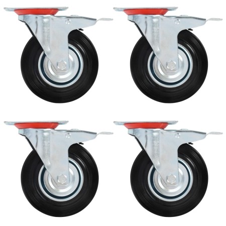 Ruedas giratorias con frenos dobles 4 unidades 125 mm de vidaXL, Manipulación de materiales - Ref: Foro24-143449, Precio: 36,...