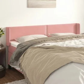 Pink velvet headboard 163x16x78/88 cm by , Headboards and footboards - Ref: Foro24-3118687, Price: 65,74 €, Discount: %