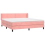 Cama box spring con colchón terciopelo rosa 160x200 cm de , Camas y somieres - Ref: Foro24-3130912, Precio: 464,82 €, Descuen...