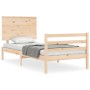 Estructura de cama con cabecero madera maciza 100x200 cm de , Camas y somieres - Ref: Foro24-3195211, Precio: 116,09 €, Descu...