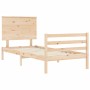 Estructura de cama con cabecero madera maciza 100x200 cm de , Camas y somieres - Ref: Foro24-3195211, Precio: 116,09 €, Descu...