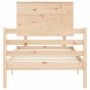 Estructura de cama con cabecero madera maciza 100x200 cm de , Camas y somieres - Ref: Foro24-3195211, Precio: 116,09 €, Descu...