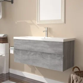 Sonoma gray plywood bathroom cabinet with sink by , bathroom vanities - Ref: Foro24-3152886, Price: 283,43 €, Discount: %