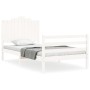 Estructura de cama con cabecero madera maciza blanco 100x200 cm de , Camas y somieres - Ref: Foro24-3194172, Precio: 141,67 €...