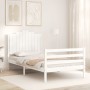 Estructura de cama con cabecero madera maciza blanco 100x200 cm de , Camas y somieres - Ref: Foro24-3194172, Precio: 141,67 €...