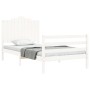 Estructura de cama con cabecero madera maciza blanco 100x200 cm de , Camas y somieres - Ref: Foro24-3194172, Precio: 141,67 €...