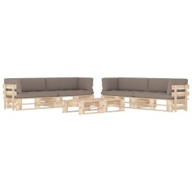 Muebles de palets 6 pzas y cojines madera pino impregnada de , Conjuntos de jardín - Ref: Foro24-3067041, Precio: 753,53 €, D...