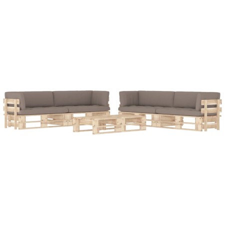 Muebles de palets 6 pzas y cojines madera pino impregnada de , Conjuntos de jardín - Ref: Foro24-3067041, Precio: 753,53 €, D...