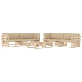 Muebles de palets 6 pzas y cojines madera pino impregnada de , Conjuntos de jardín - Ref: Foro24-3067036, Precio: 648,31 €, D...