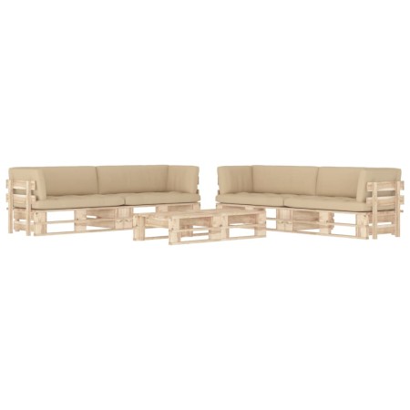 Muebles de palets 6 pzas y cojines madera pino impregnada de , Conjuntos de jardín - Ref: Foro24-3067036, Precio: 755,26 €, D...